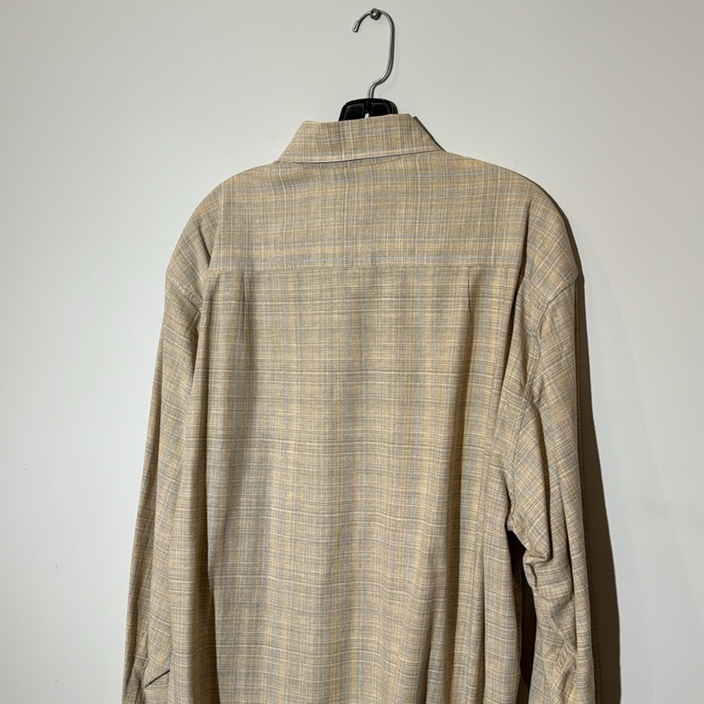 Ermenegildo Zegna Men’s Large Dress Shirt Tan and lite blue - Picture 6 of 7